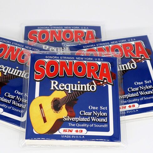 صُنعت في الولايات المتحدة الأمريكية، سلاسل Sonora SN43 Requinto من النايلون الشفاف المطلي بالفضة Cuerdas Requinto، جودة الصوت - (مجموعتان) in Kuwait