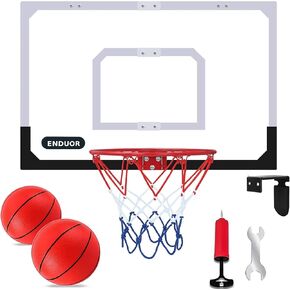 Basketball Hoop Indoor for Kids & Adults, 26 x 17in Wall Mount or Over The Door Basketball Hoop, Complete Set with 2 Basket Balls & Pump, Easy to Install for Room, Office, or Classroom in Saudi Arabia