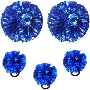 Lovecheer 5 قطع بوم بومس للتشجيع مع حبال الشعر الصغيرة الكريات المشجعة هدايا ديكور المعصم للرياضة وكرة السلة والهوكي وكرة القدم والعام الجديد وحفلات أعياد الميلاد والرقص in Kuwait