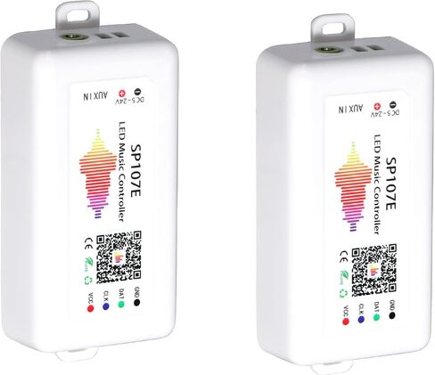 2 Pack SP107E LED Controller –Music Sync for WS2812B/Ws2811/SK6812 IC Strips & LED Pixel Matrix Panel, Smart App Control, 16 Million Colors, Commercial/Home Lighting in Saudi Arabia