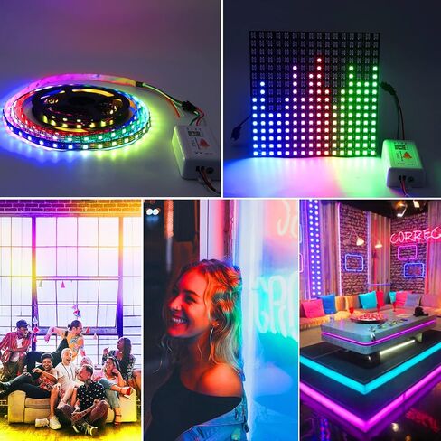 2 Pack SP107E LED Controller –Music Sync for WS2812B/Ws2811/SK6812 IC Strips & LED Pixel Matrix Panel, Smart App Control, 16 Million Colors, Commercial/Home Lighting in Saudi Arabia