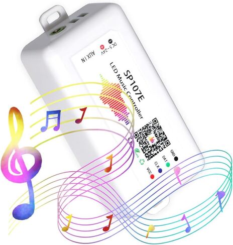 2 Pack SP107E LED Controller –Music Sync for WS2812B/Ws2811/SK6812 IC Strips & LED Pixel Matrix Panel, Smart App Control, 16 Million Colors, Commercial/Home Lighting in Saudi Arabia