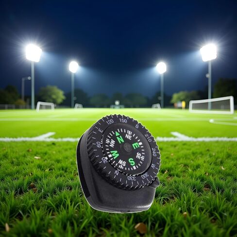 Mini Black Button Navigation Device - Compact Survival Compass for Hiking, Camping, Boating - Liquid-Filled Pocket Compass for Trekking, Wristband Navigation Tool, Compasses in Saudi Arabia
