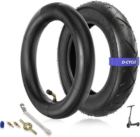 Heavy Duty 10x2.125/10 x 2 Tire and Inner Tube with Bent Valve Stem for Smart Electric Balance Scooter Bike, Stroller, Bicycle, Tricycle 10" inch Unicycle in Kuwait