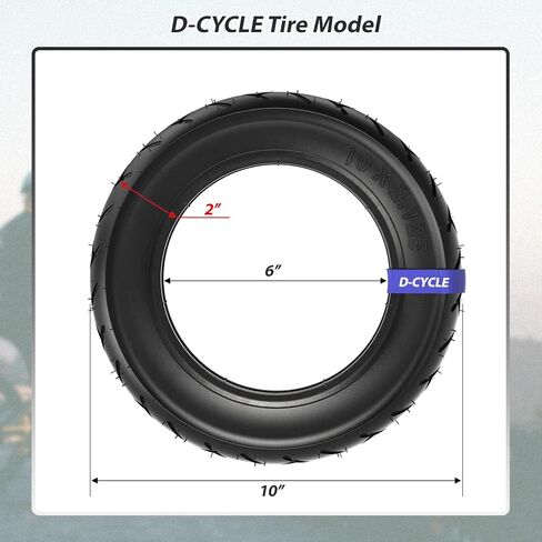 Heavy Duty 10x2.125/10 x 2 Tire and Inner Tube with Bent Valve Stem for Smart Electric Balance Scooter Bike, Stroller, Bicycle, Tricycle 10" inch Unicycle in Kuwait