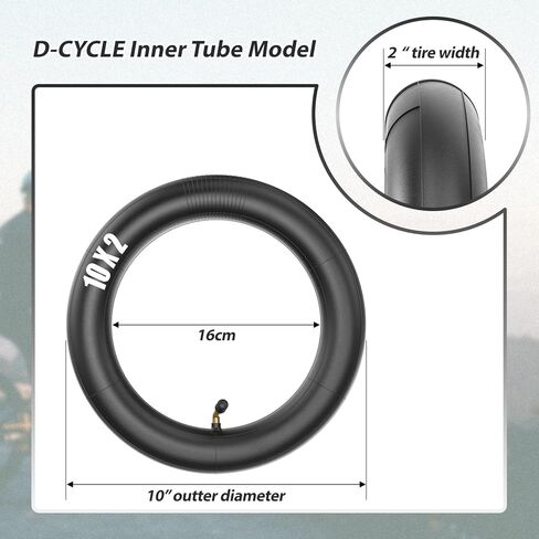 Heavy Duty 10x2.125/10 x 2 Tire and Inner Tube with Bent Valve Stem for Smart Electric Balance Scooter Bike, Stroller, Bicycle, Tricycle 10" inch Unicycle in Kuwait
