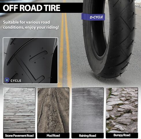 Heavy Duty 10x2.125/10 x 2 Tire and Inner Tube with Bent Valve Stem for Smart Electric Balance Scooter Bike, Stroller, Bicycle, Tricycle 10" inch Unicycle in Kuwait