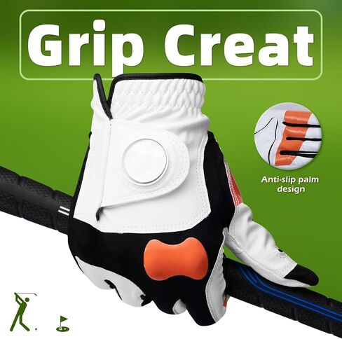Grip Training Golf Glove, Golf Gloves Men Left Hand, Mark with Orange Shiny Material, Visual Guidance Grip Swing, Correcting Griping and Positioning a Club Hand Positions in Saudi Arabia