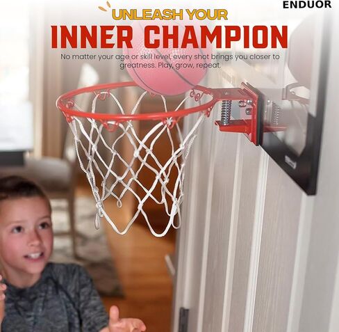 Basketball Hoop Indoor for Kids & Adults, 26 x 17in Wall Mount or Over The Door Basketball Hoop, Complete Set with 2 Basket Balls & Pump, Easy to Install for Room, Office, or Classroom in Saudi Arabia