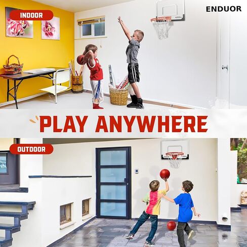Basketball Hoop Indoor for Kids & Adults, 26 x 17in Wall Mount or Over The Door Basketball Hoop, Complete Set with 2 Basket Balls & Pump, Easy to Install for Room, Office, or Classroom in Saudi Arabia