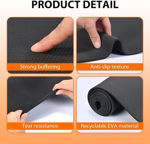 10 قطع من سجادات اليوجا، مقاس 68 بوصة × 24 بوصة × 4 مم سميكة للأطفال والكبار، مجموعة سجادات رياضية مضادة للانزلاق ومقاومة للتمزق لليوجا في الهواء الطلق، أو البيلاتس أو التمرين in Kuwait