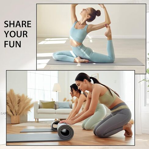 10 قطع من سجادات اليوجا، مقاس 68 بوصة × 24 بوصة × 4 مم سميكة للأطفال والكبار، مجموعة سجادات رياضية مضادة للانزلاق ومقاومة للتمزق لليوجا في الهواء الطلق، أو البيلاتس أو التمرين in Kuwait