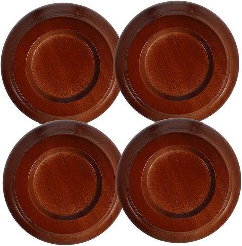 Vaguelly 4Pcs Brown Wooden Piano Foot Pad Non-Slip Anti-Noise Floor Protector for Grand Piano Soundproof Mat for Hardwood Floors Accessories in Saudi Arabia
