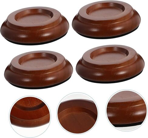 Vaguelly 4Pcs Brown Wooden Piano Foot Pad Non-Slip Anti-Noise Floor Protector for Grand Piano Soundproof Mat for Hardwood Floors Accessories in Saudi Arabia