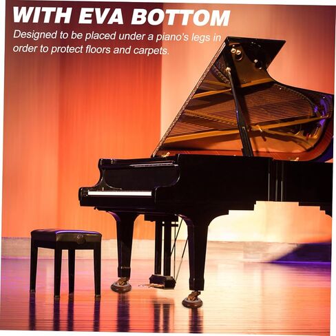 Vaguelly 4Pcs Brown Wooden Piano Foot Pad Non-Slip Anti-Noise Floor Protector for Grand Piano Soundproof Mat for Hardwood Floors Accessories in Saudi Arabia