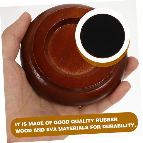 Vaguelly 4Pcs Brown Wooden Piano Foot Pad Non-Slip Anti-Noise Floor Protector for Grand Piano Soundproof Mat for Hardwood Floors Accessories in Saudi Arabia