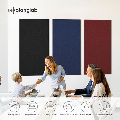 Olanglab Acoustic Panels 2 Pack, 48''x24'' Large Sound Panels, Fabric Wrapped Sound Proof Foam Panels for Walls, Sound Absorbing Panels for Recording Studio Acoustical Treatments (Dark Gray) in Saudi Arabia