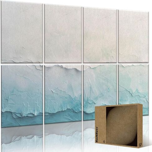 8-Pack Art Acoustic Wall Panels 48x32 Inches Decorative Sound Absorbing Panels- Sound Absorbing Panels for Recording Studios, Offices, Home, Easy Installation in Kuwait