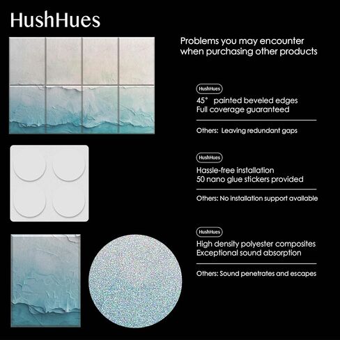 8-Pack Art Acoustic Wall Panels 48x32 Inches Decorative Sound Absorbing Panels- Sound Absorbing Panels for Recording Studios, Offices, Home, Easy Installation in Kuwait