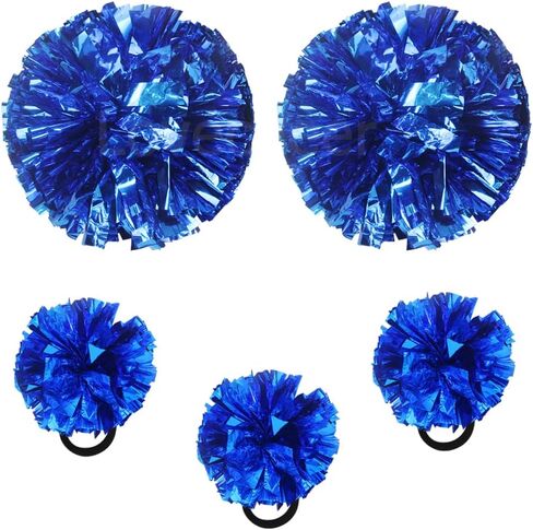 Lovecheer 5 قطع بوم بومس للتشجيع مع حبال الشعر الصغيرة الكريات المشجعة هدايا ديكور المعصم للرياضة وكرة السلة والهوكي وكرة القدم والعام الجديد وحفلات أعياد الميلاد والرقص in Kuwait