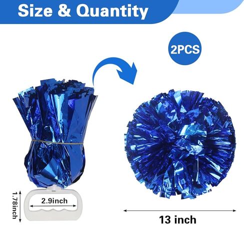 Lovecheer 5 قطع بوم بومس للتشجيع مع حبال الشعر الصغيرة الكريات المشجعة هدايا ديكور المعصم للرياضة وكرة السلة والهوكي وكرة القدم والعام الجديد وحفلات أعياد الميلاد والرقص in Kuwait