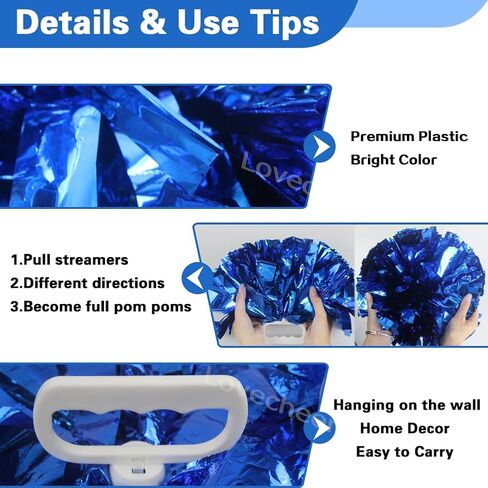 Lovecheer 5 قطع بوم بومس للتشجيع مع حبال الشعر الصغيرة الكريات المشجعة هدايا ديكور المعصم للرياضة وكرة السلة والهوكي وكرة القدم والعام الجديد وحفلات أعياد الميلاد والرقص in Kuwait