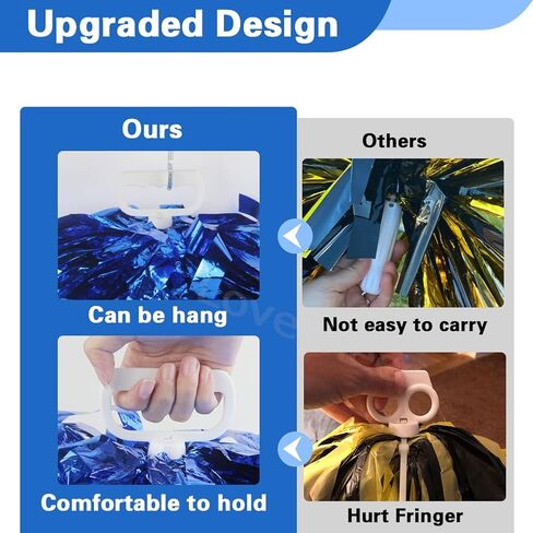 Lovecheer 5 قطع بوم بومس للتشجيع مع حبال الشعر الصغيرة الكريات المشجعة هدايا ديكور المعصم للرياضة وكرة السلة والهوكي وكرة القدم والعام الجديد وحفلات أعياد الميلاد والرقص in Kuwait