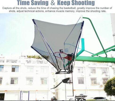 Portable Basketball Shot Returner Net - Metal Rebounder for Training, Adjustable Hanging System, Includes Storage Bag, Ideal for Practice and Improved Shooting Skills in Saudi Arabia