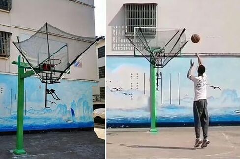 Portable Basketball Shot Returner Net - Metal Rebounder for Training, Adjustable Hanging System, Includes Storage Bag, Ideal for Practice and Improved Shooting Skills in Saudi Arabia
