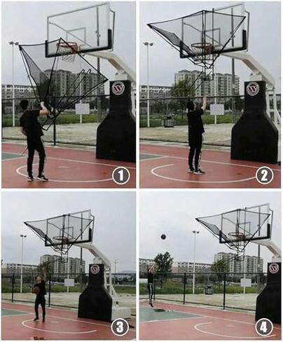 Basketball Shot Returner Net System - Metal Hanging Rebounder Attachment for Hoop, Improve Shooting Skills, Ball Return Trainer for Basketball Practice in Saudi Arabia