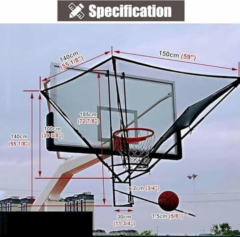Basketball Shot Returner Net System - Metal Hanging Rebounder Attachment for Hoop, Improve Shooting Skills, Ball Return Trainer for Basketball Practice in Saudi Arabia