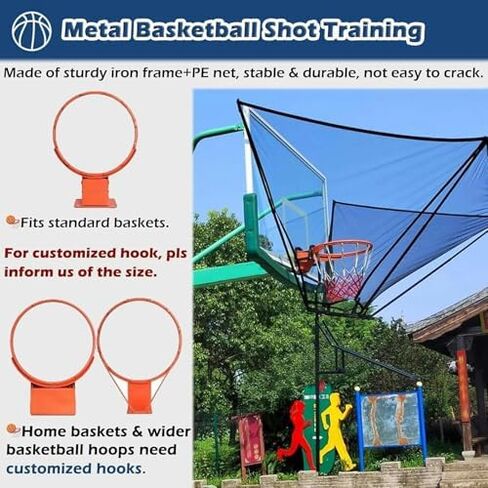 180° Rotating Basketball Shooting Trainer - Easy Setup Shot Return System for Youth & Adults, Perfect for Parks & School Yards, Basketball Hoop Ball Return Net in Saudi Arabia