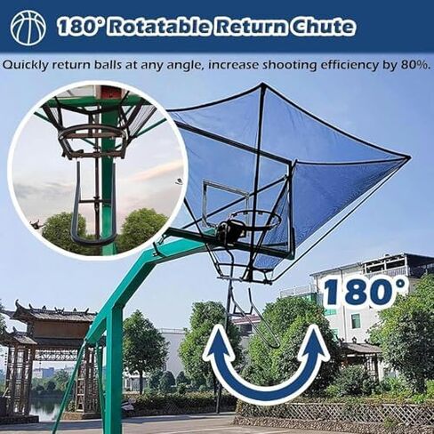 180° Rotating Basketball Shooting Trainer - Easy Setup Shot Return System for Youth & Adults, Perfect for Parks & School Yards, Basketball Hoop Ball Return Net in Saudi Arabia