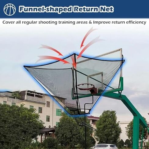 180° Rotating Basketball Shooting Trainer - Easy Setup Shot Return System for Youth & Adults, Perfect for Parks & School Yards, Basketball Hoop Ball Return Net in Saudi Arabia