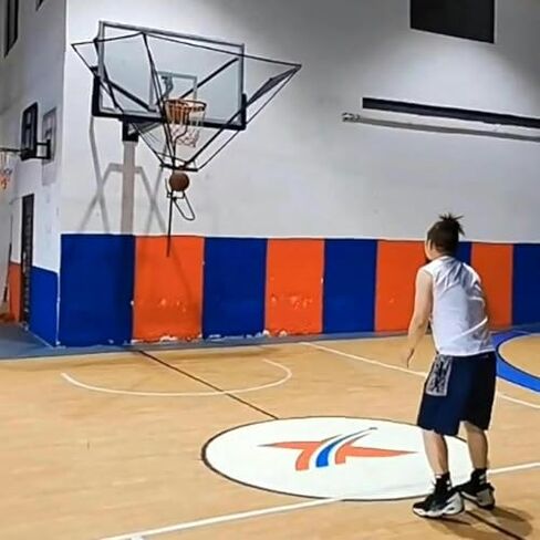 180° Rotating Basketball Shooting Trainer - Easy Setup Shot Return System for Youth & Adults, Perfect for Parks & School Yards, Basketball Hoop Ball Return Net in Saudi Arabia