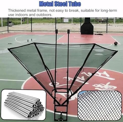 Portable Basketball Shot Returner System - Rebounder Net Trainer for Kids, Teens, Adults - Foldable Metal Hanging Device for Beginners - Enhance Shooting Skills in Saudi Arabia