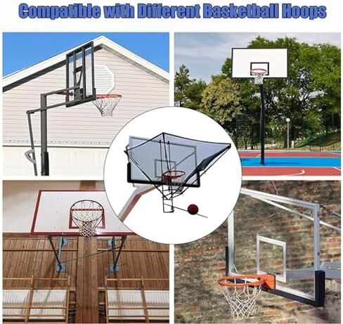 Portable Basketball Shot Returner System - Rebounder Net Trainer for Kids, Teens, Adults - Foldable Metal Hanging Device for Beginners - Enhance Shooting Skills in Saudi Arabia