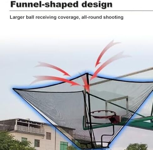 Basketball Return System with 180° Rotating Chute, Universal Hoop Attachment for Efficient Training, Ideal for Schools, Camps, and Basketball Halls in Saudi Arabia