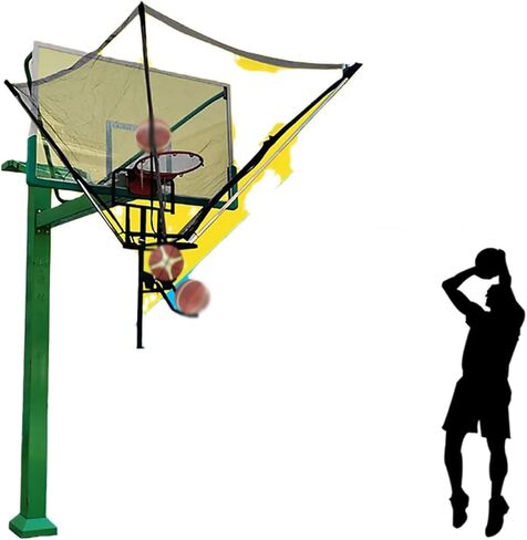 Basketball Return System with 180° Rotating Chute, Universal Hoop Attachment for Efficient Training, Ideal for Schools, Camps, and Basketball Halls in Saudi Arabia