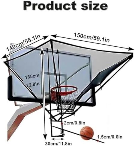 Basketball Return System with 180° Rotating Chute, Universal Hoop Attachment for Efficient Training, Ideal for Schools, Camps, and Basketball Halls in Saudi Arabia