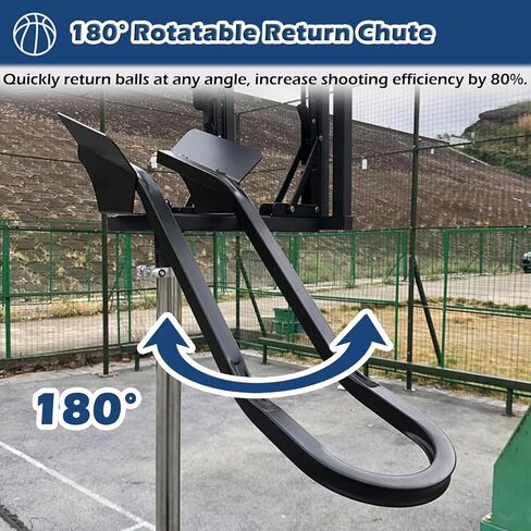 Basketball Hoop Metal Ball Return Attachment - 180° Rotating Rebounder Net for Youth & Adults, Home Gym Shot Trainer for Improved Shooting Efficiency & Practice in Saudi Arabia