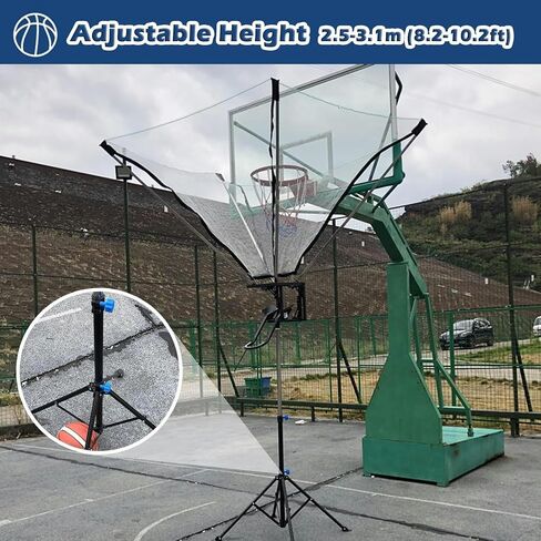 Basketball Hoop Metal Ball Return Attachment - 180° Rotating Rebounder Net for Youth & Adults, Home Gym Shot Trainer for Improved Shooting Efficiency & Practice in Saudi Arabia