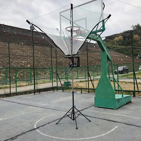 Basketball Hoop Metal Ball Return Attachment - 180° Rotating Rebounder Net for Youth & Adults, Home Gym Shot Trainer for Improved Shooting Efficiency & Practice in Saudi Arabia