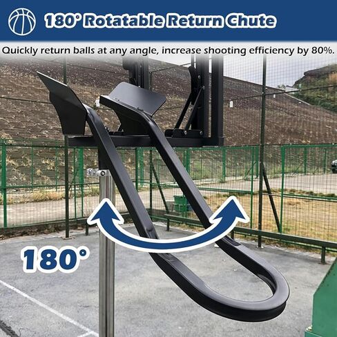 Basketball Hoop Metal Ball Return Attachment - 180° Rotating Rebounder Net for Youth & Adults, Home Gym Shot Trainer for Improved Shooting Efficiency & Practice in Saudi Arabia