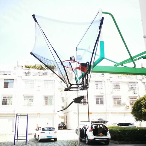 Foldable Basketball Hoop with Metal Ball Return, 180° Rotating Shot Trainer for Teens & Adults, Basketball Rebounder Net for Home Gym & Yard Training Efficiency in Saudi Arabia