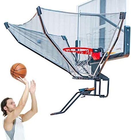 Portable Basketball Shot Returner System - Black Rotatable Rebounder & Guard Net Set for Indoor/Outdoor Training - Enhance Shooting Skills & Improve Accuracy in Saudi Arabia