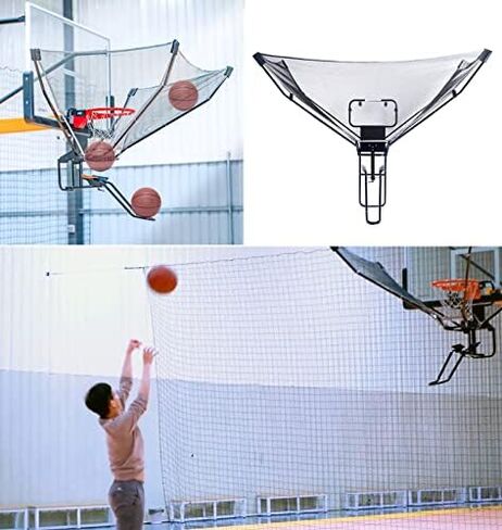 Portable Basketball Shot Returner System - Black Rotatable Rebounder & Guard Net Set for Indoor/Outdoor Training - Enhance Shooting Skills & Improve Accuracy in Saudi Arabia