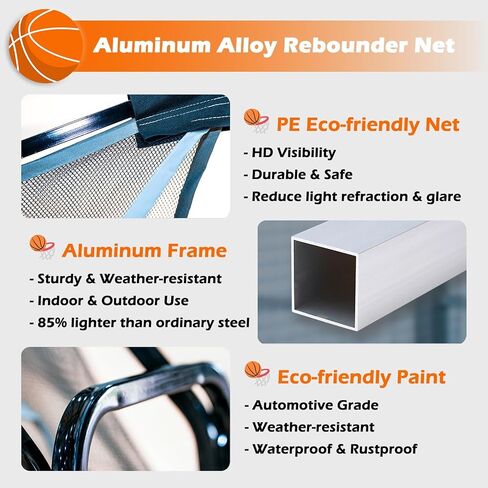 Heavy Duty Basketball Return Attachment for Teens & Adults – Efficient Rebounder Net for Shot Training at Home, Parks & Gyms – Ultimate Ball Returner for Youth Basketball Practice in Saudi Arabia