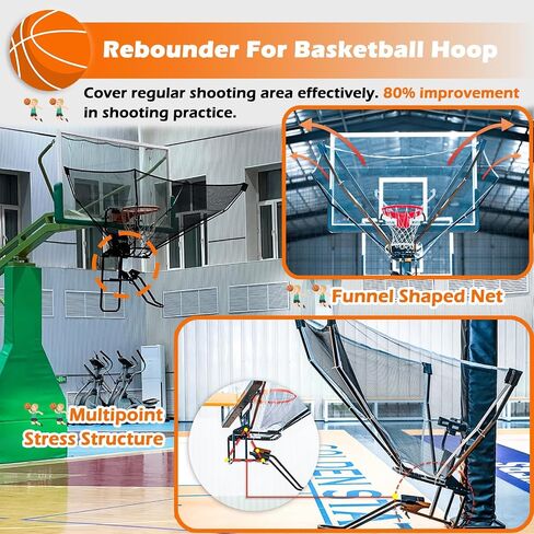 Heavy Duty Basketball Return Attachment for Teens & Adults – Efficient Rebounder Net for Shot Training at Home, Parks & Gyms – Ultimate Ball Returner for Youth Basketball Practice in Saudi Arabia