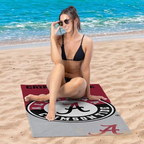Northwest Alabama Crimson Tide NCAA Incisor Micro Fiber Beach Towel 30 x 60 Inches in Saudi Arabia